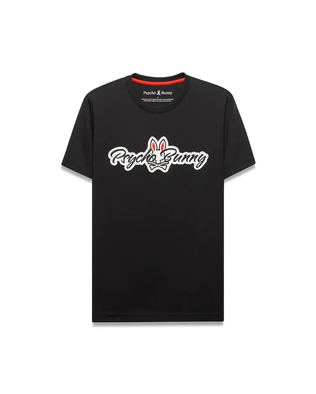Psycho Bunny Men's Tees Jaydon Pima Cotton Logo Tee maglietta nera Pima
