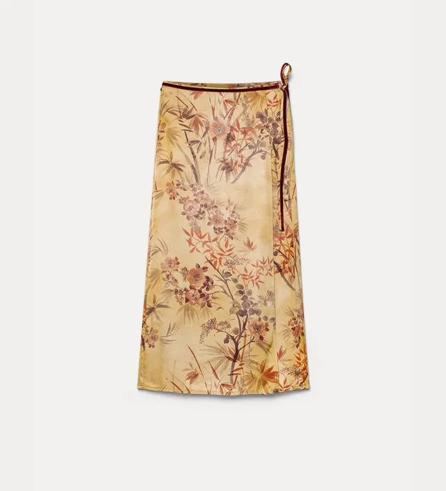 Forte gonne le bambou secret satin sarong skirt heliodore gonna pareo