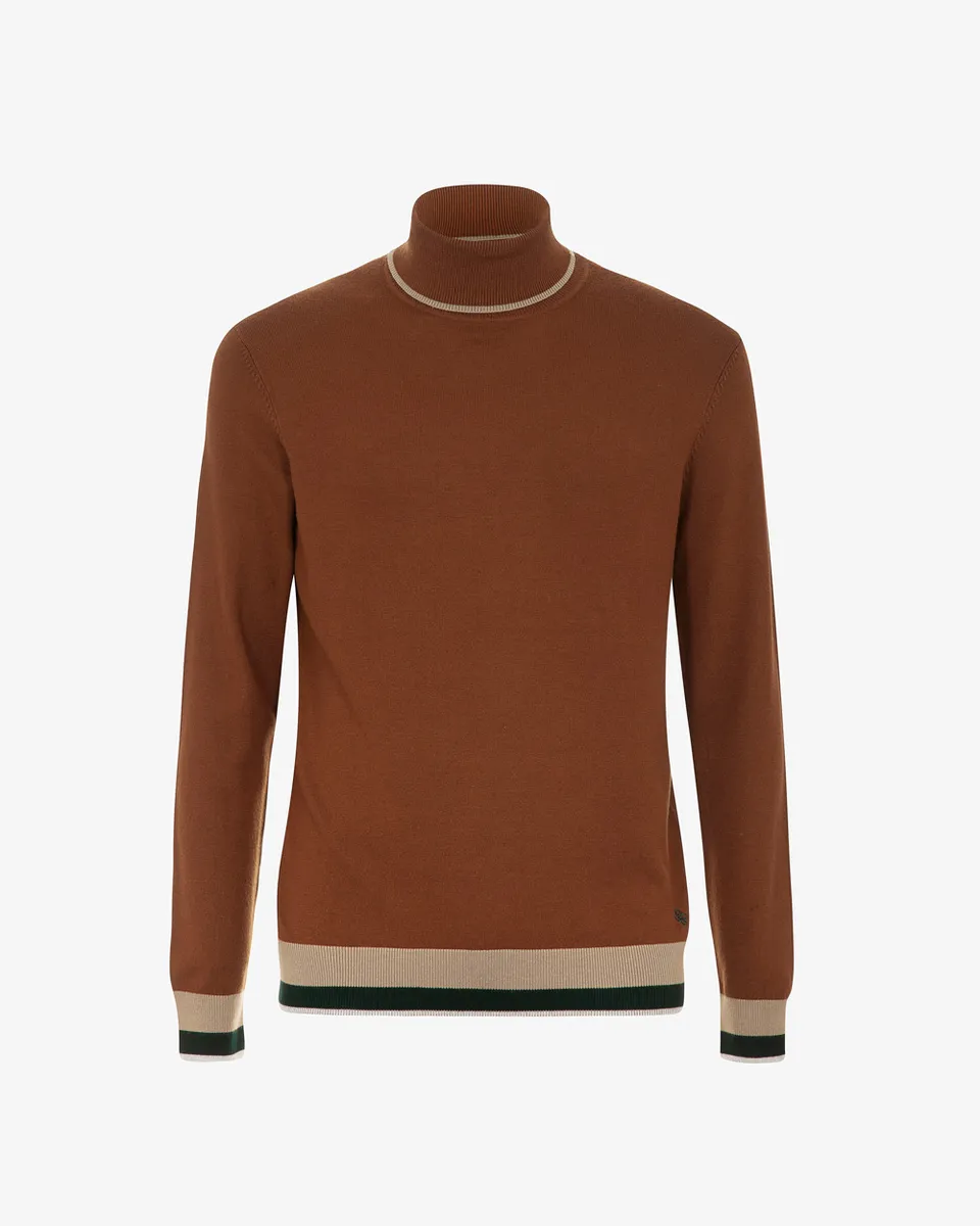 Markup Uomo Maglieria Dolcevita rib a contrasto maglia