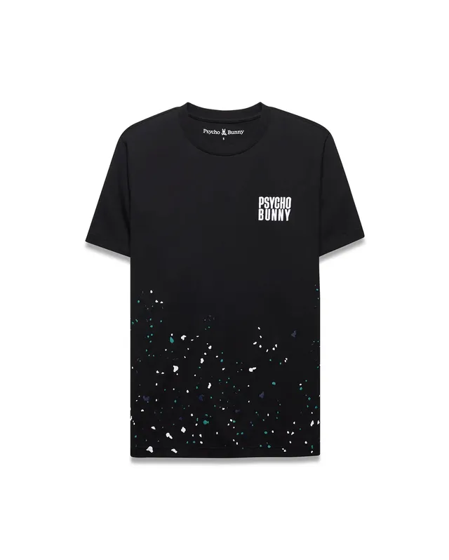Psycho Bunny Men's Tees Malcolm Graphic Tee maglietta nera XXS cotone