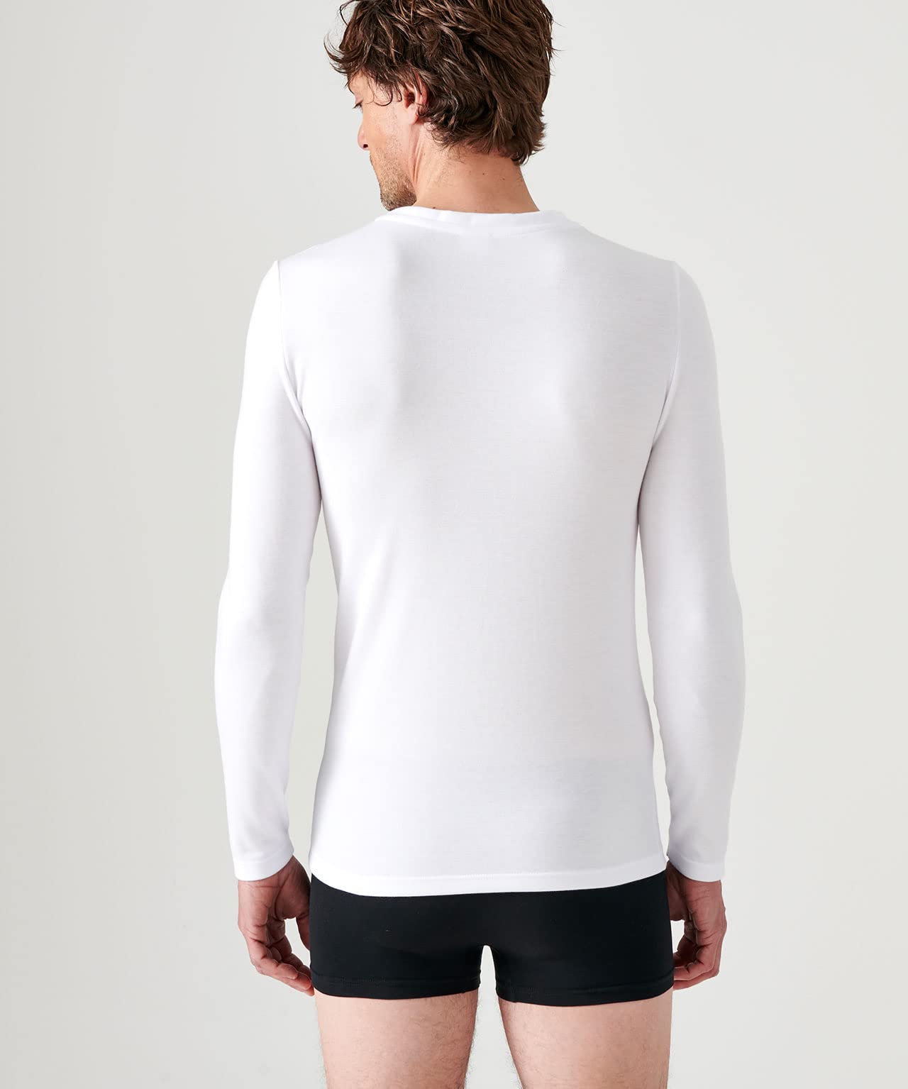 Damart Prêt-à-porter Tee Shirt Manches Longues maglia uomo bianca S double face