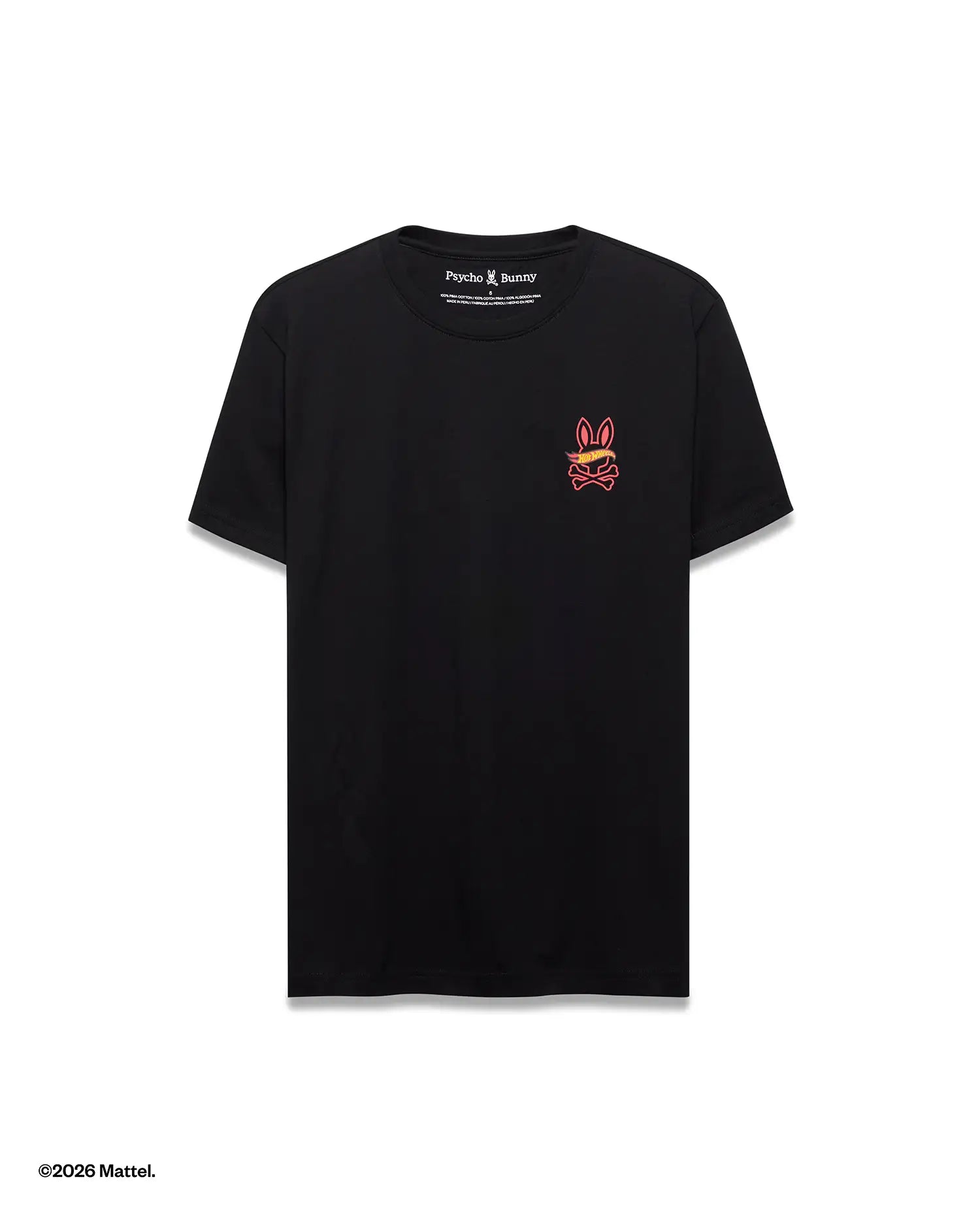 Psycho Bunny Men's Tees Hot Wheels Men's Back Graphic Tee MT0200674 maglietta nera