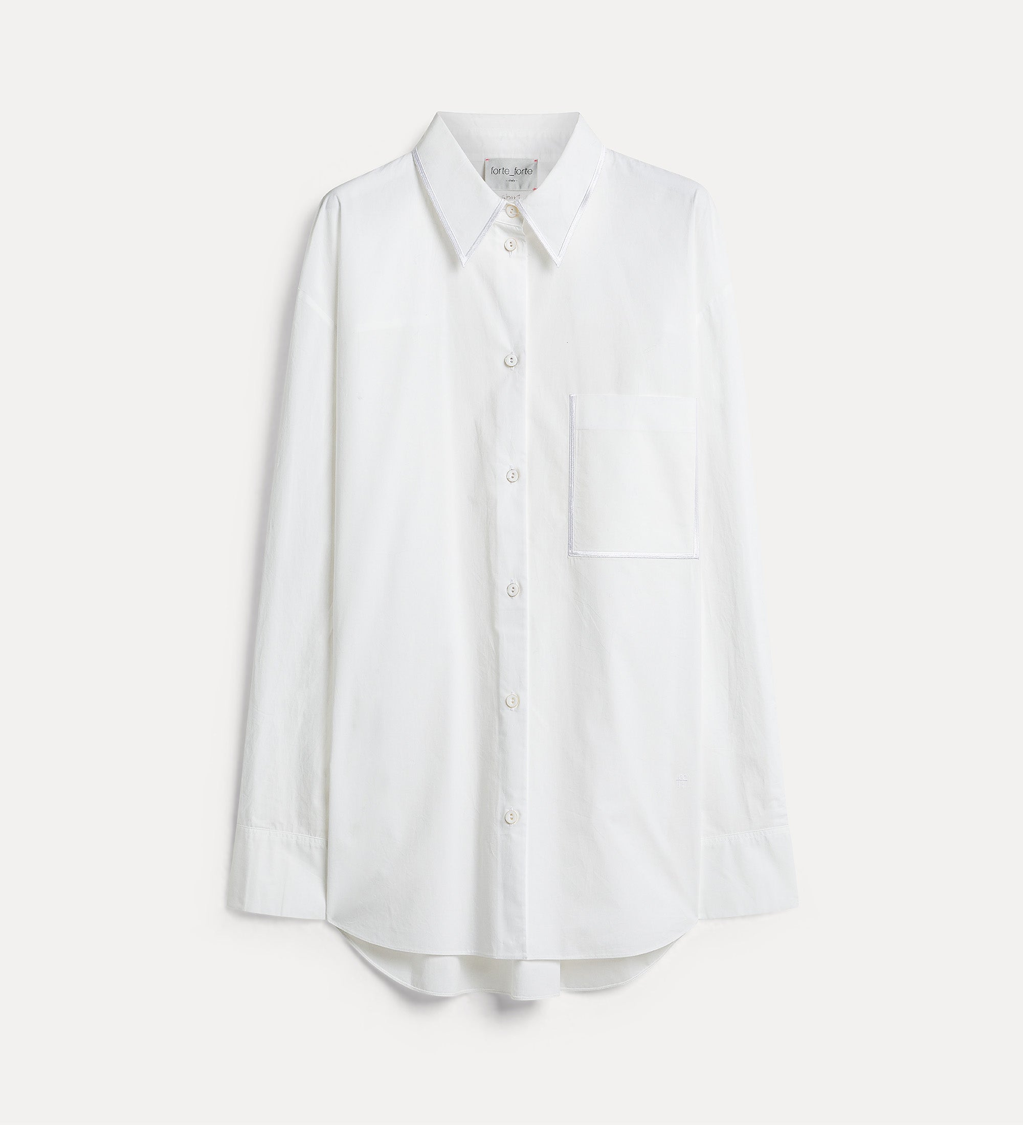 Forte camicie cotton shirt with breast pocket diamond camicia bianca