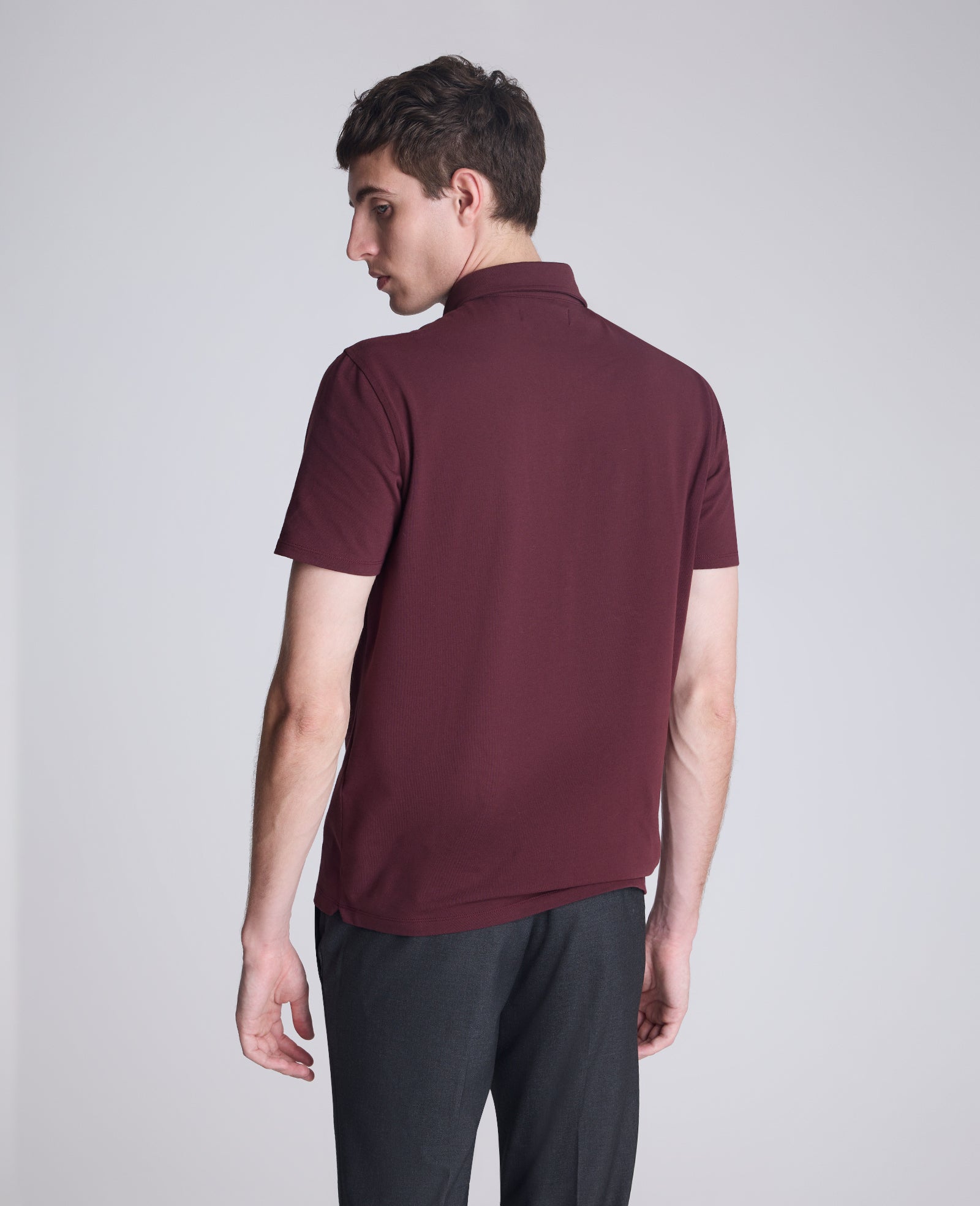 Kenneth Cole Reaction Clothing Performance Button Polo polo rosso mattone elasticizzato