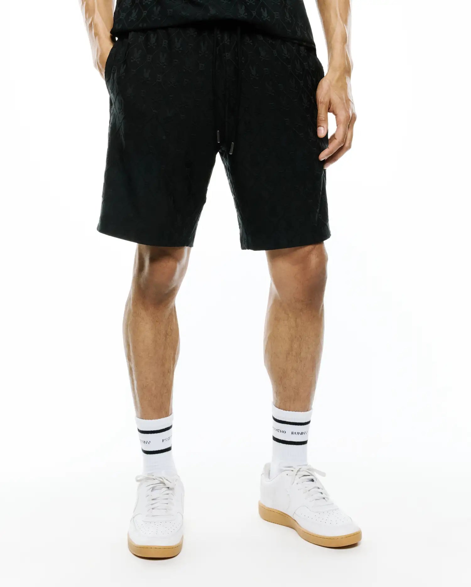 Psycho Bunny Men's Shorts Garry Jacquard Sweatshorts 8" MB0900075 shorts neri