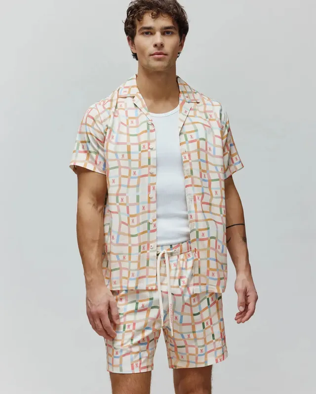 Psycho Bunny Men's Shirts MENS ATLAS TENCEL SHIRT MT0300079 camicia bianca Tencel