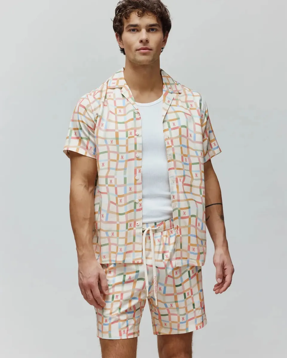 Psycho Bunny Men's Shirts MENS ATLAS TENCEL SHIRT MT0300079 camicia bianca Tencel