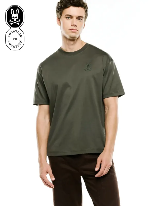 Psycho Bunny Men's Tees Oscar MT0200217 t-shirt verde oversize