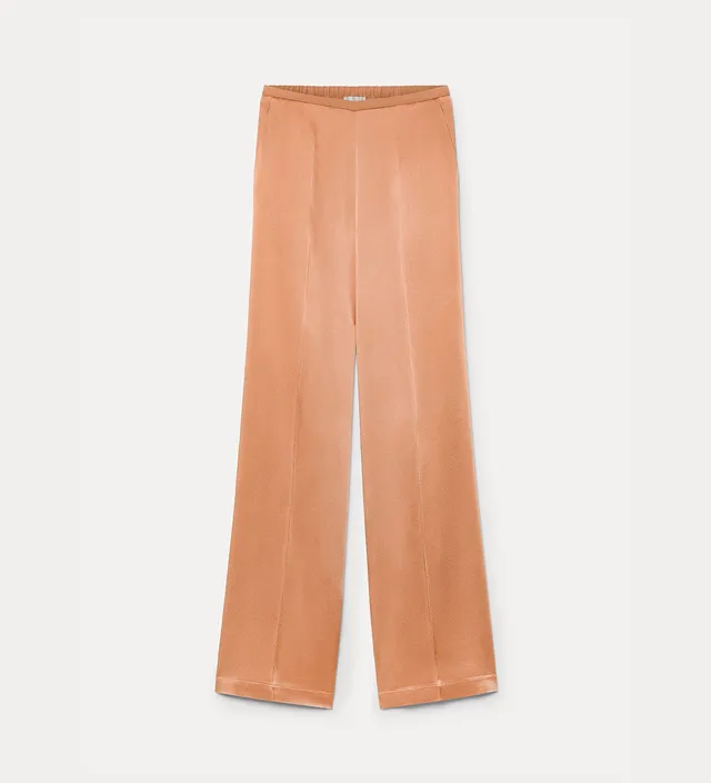 Forte pantaloni envers satin high-waisted trousers pantaloni color the