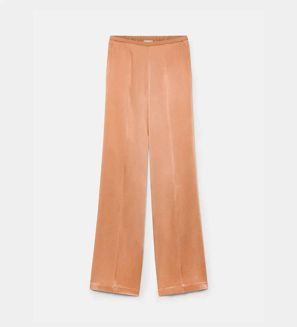 Forte pantaloni envers satin high-waisted trousers pantaloni color the