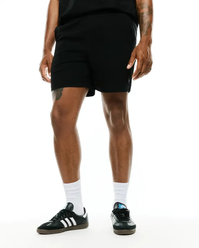 Psycho Bunny Men's Shorts Arlen Seersucker short nero con coulisse