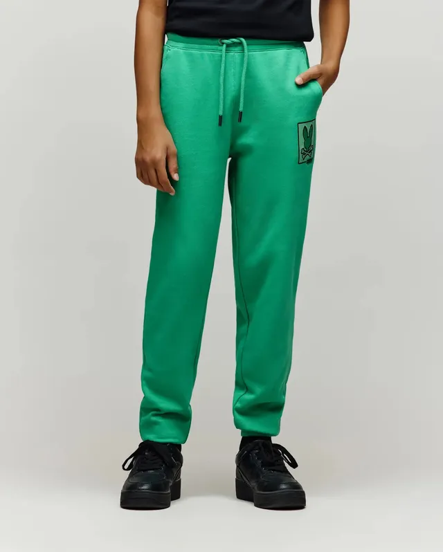 Psycho Bunny Kids Bottoms Varen Jogger pantaloni verde in cotone
