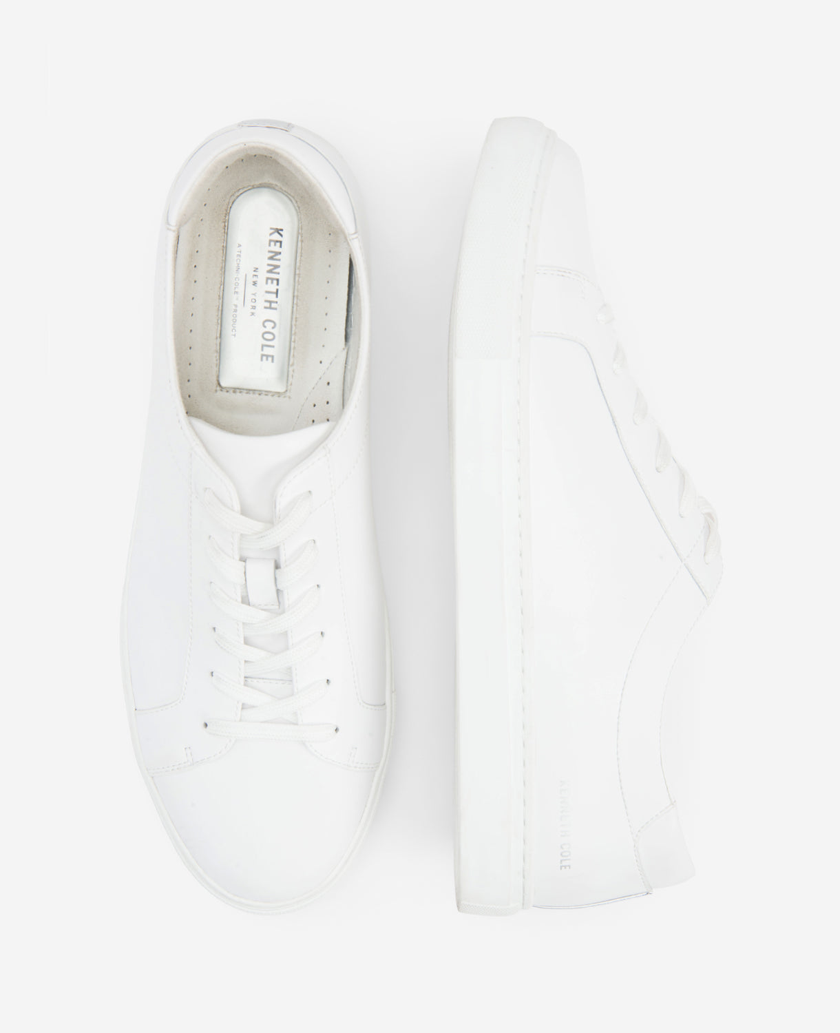 Kenneth Cole Reaction Shoes Kam Leather Lace-Up Sneaker scarpe bianche