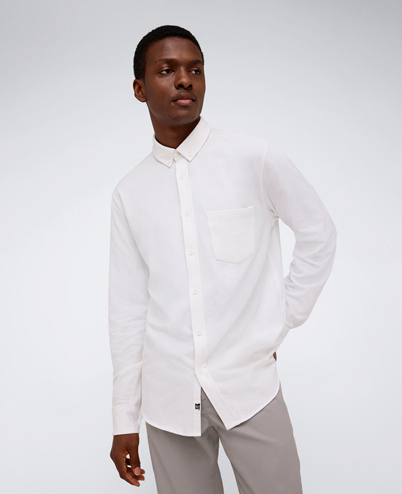 Kenneth Cole Reaction Clothing Long Sleeve Button Down Stretch Shirt camicia bianca