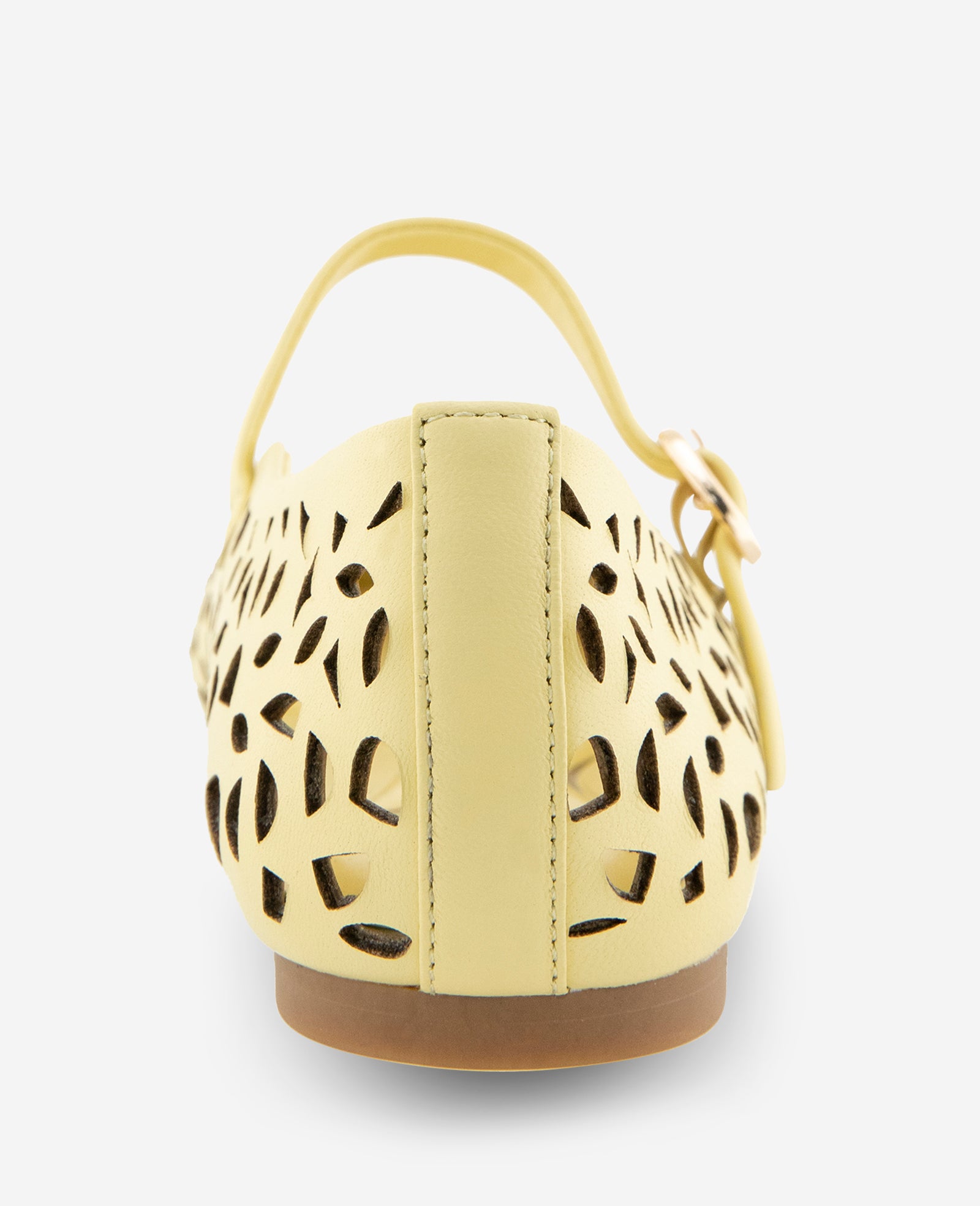 Kenneth Cole Reaction Shoes Jasper Perforated Leather Ballet Flat ballerine giallo burro in pelle