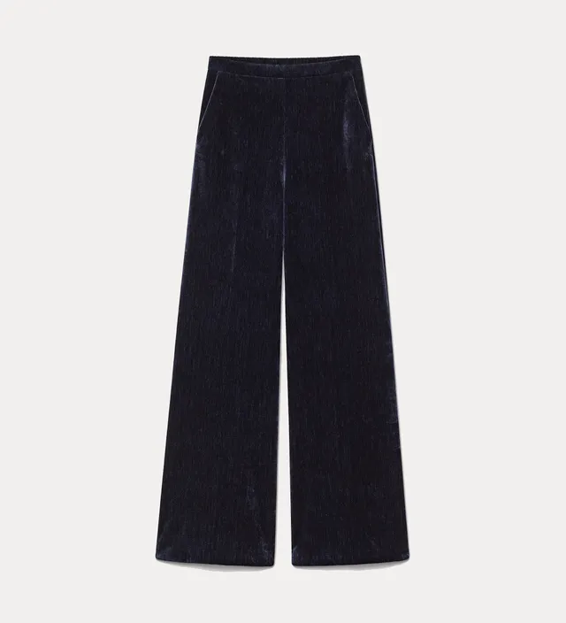 Forte pantaloni pantaloni Notte in velluto a vita alta