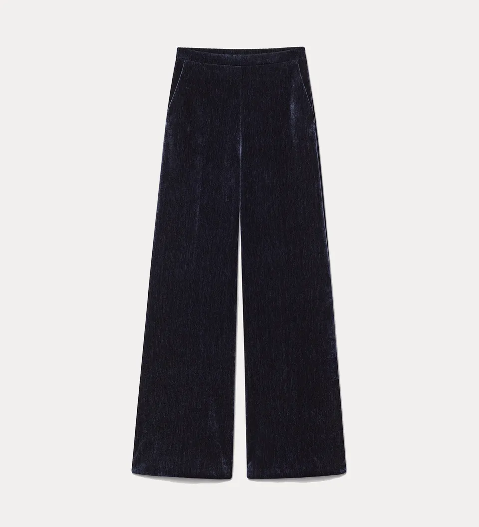 Forte pantaloni pantaloni Notte in velluto a vita alta