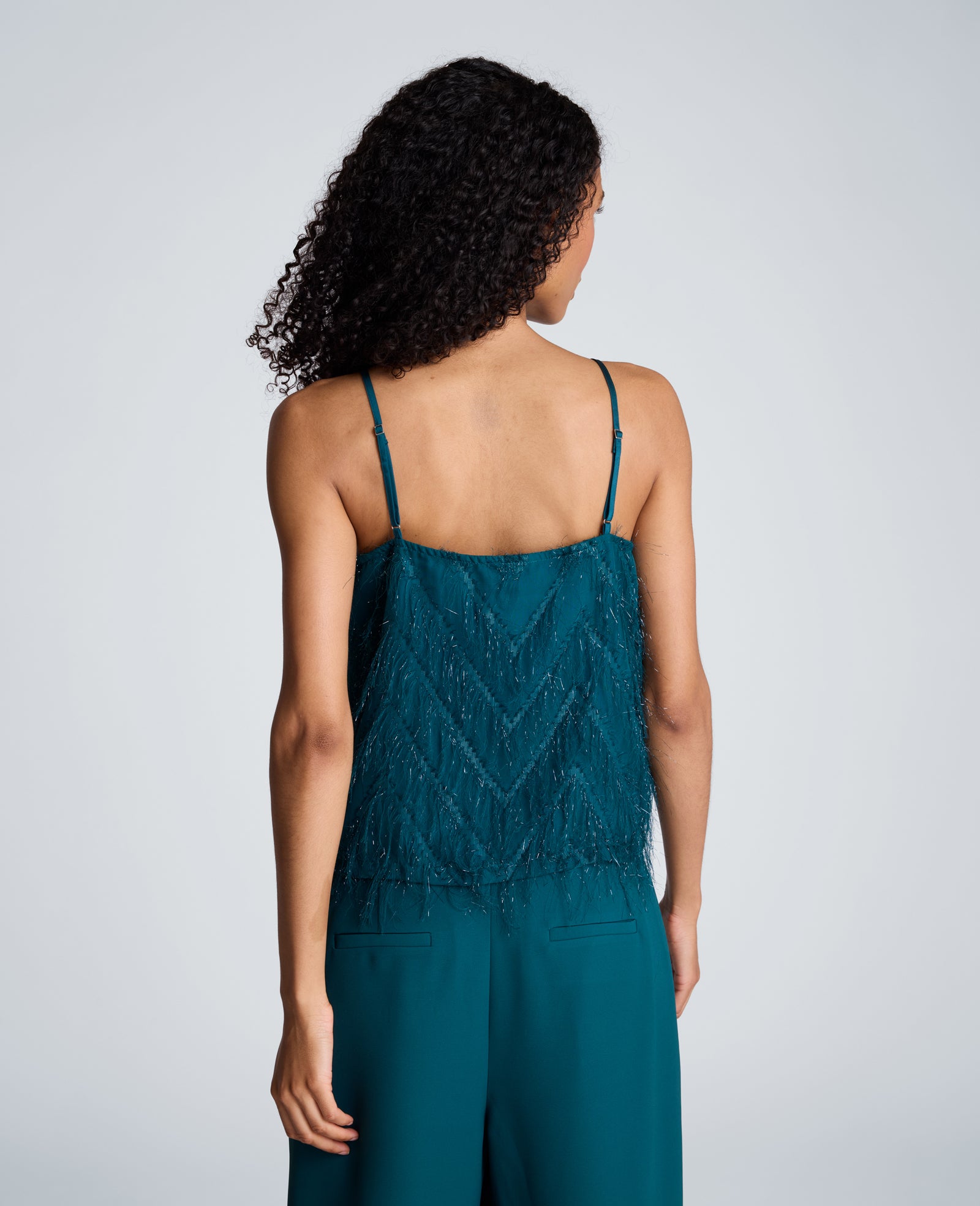 Kenneth Cole Reaction Clothing Cropped Cami top corto Teal Dusk con scollo quadrato