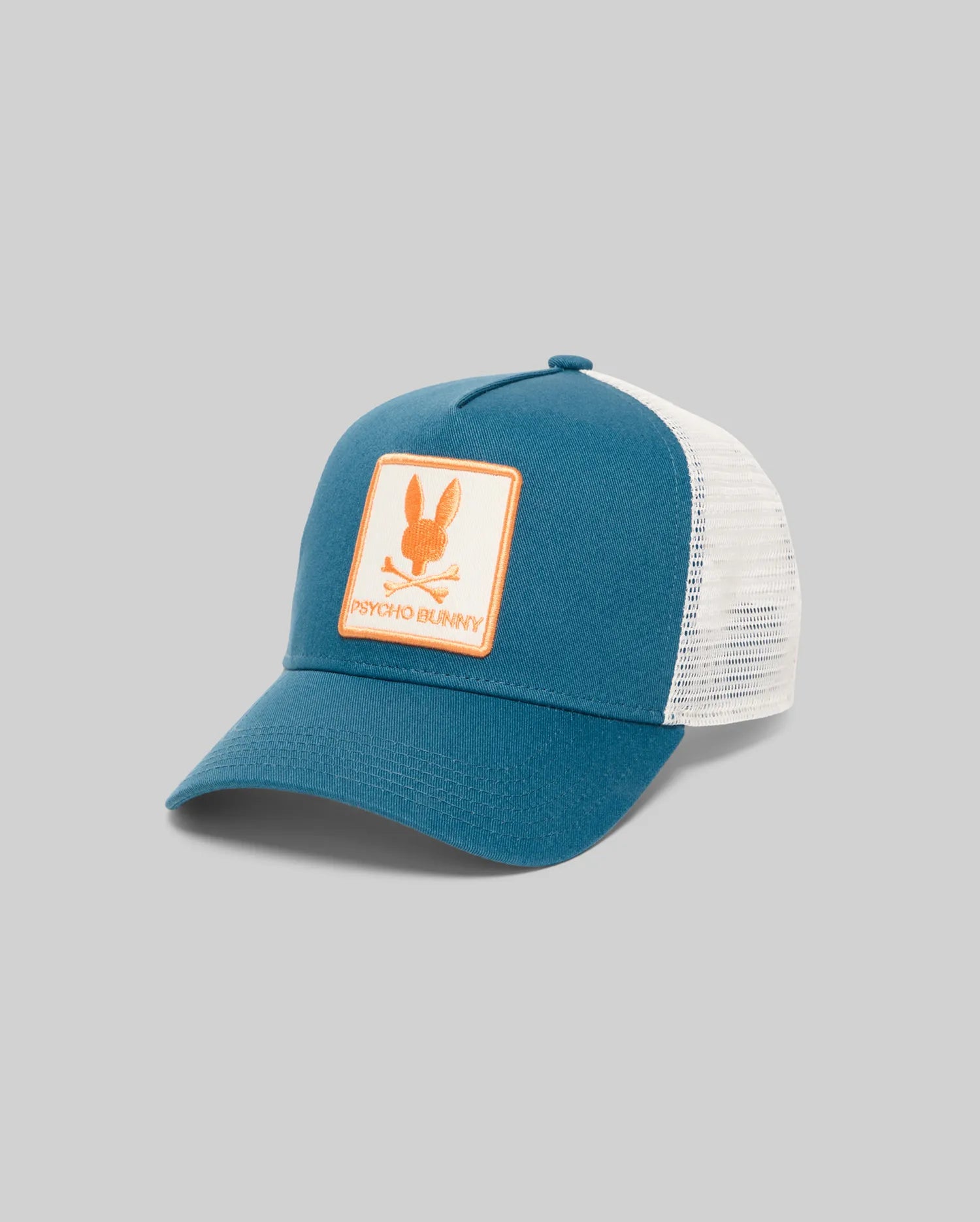 Psycho Bunny Kids Accessories Adamo Trucker cappellino blu Mallard snapback