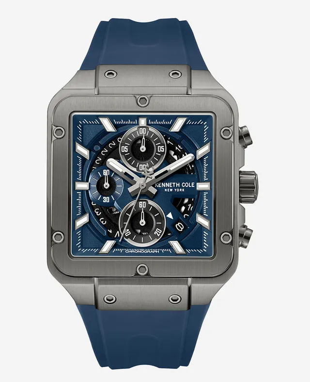 Kenneth Cole Reaction Watches Skeleton Automatic orologio blu in silicone