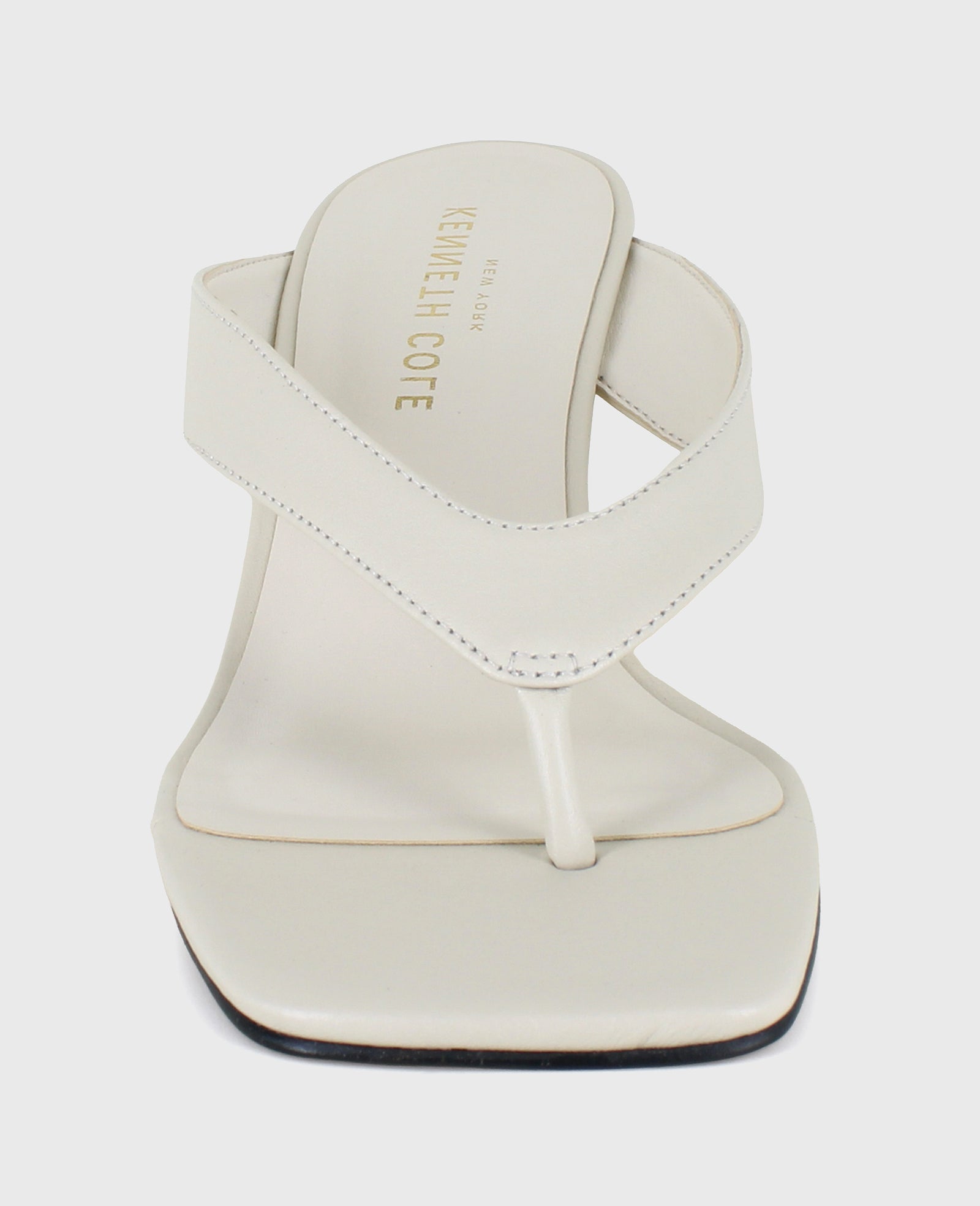 Kenneth Cole Reaction Shoes Susannah Leather Thong Wedge Sandal sandali zeppa ecru