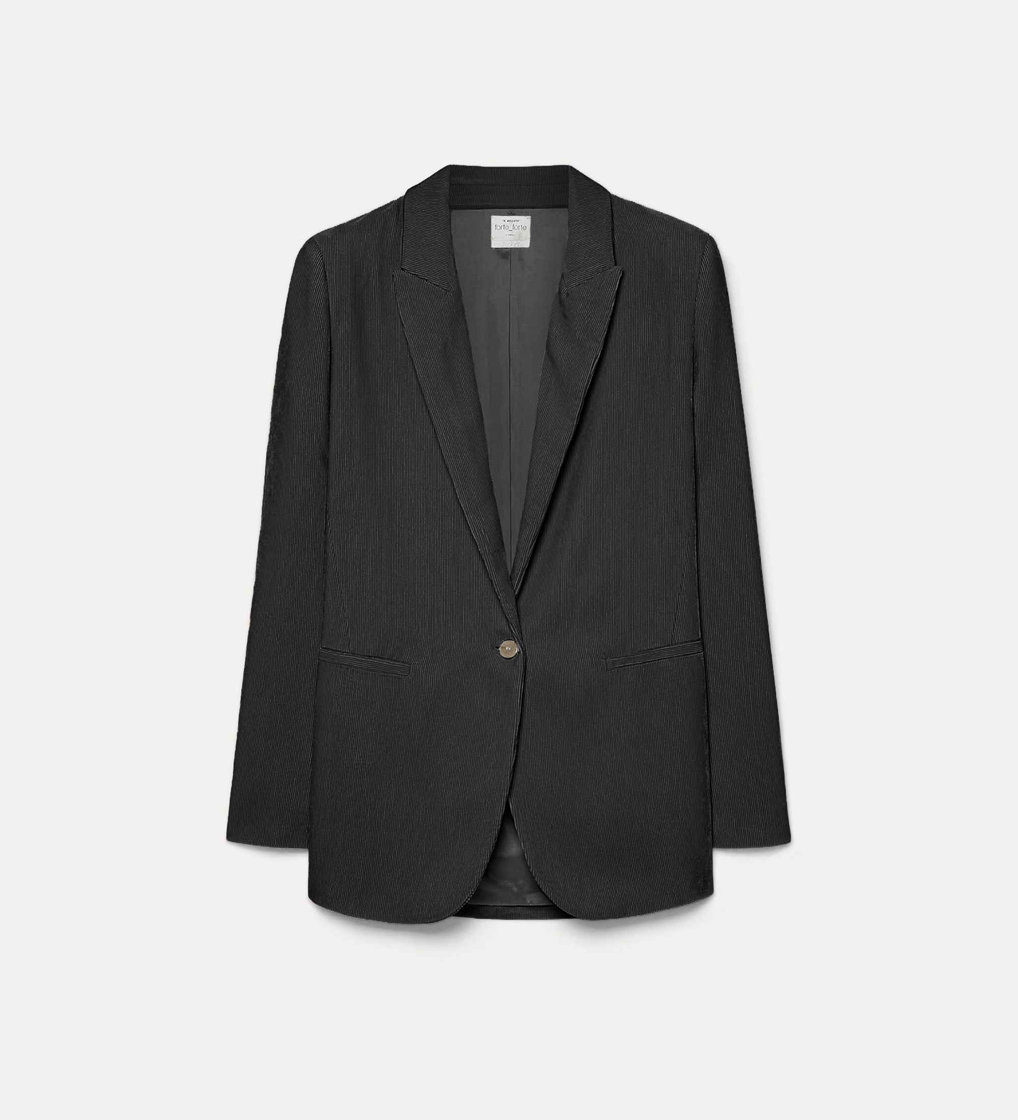 Forte Giacche blazer in velluto a coste sottili nero