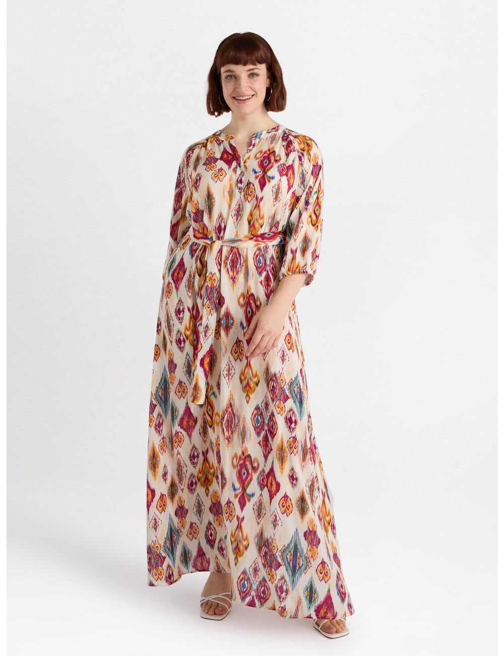 Fiorella Rubino Vestiti Vestito Lungo dalla Stampa Ikat vestito 50 Plus