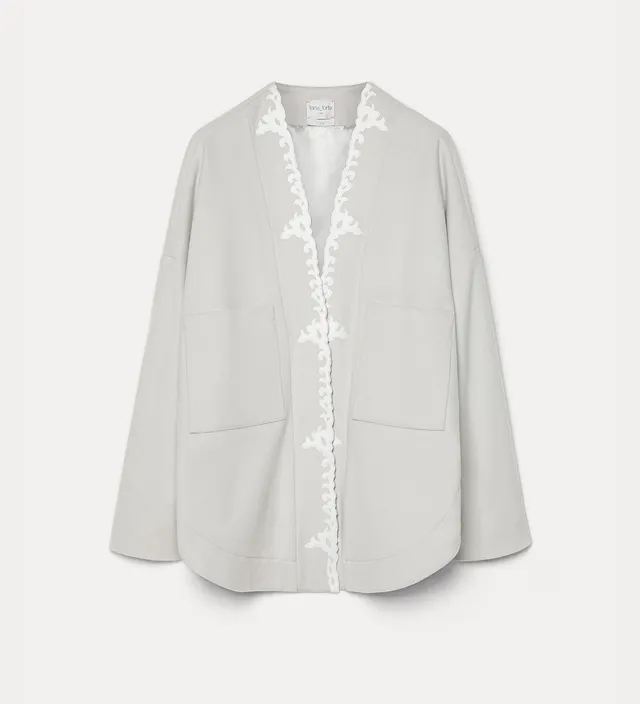 Forte capispalla e kimono embroidered kimono jacket giacca calcedonio