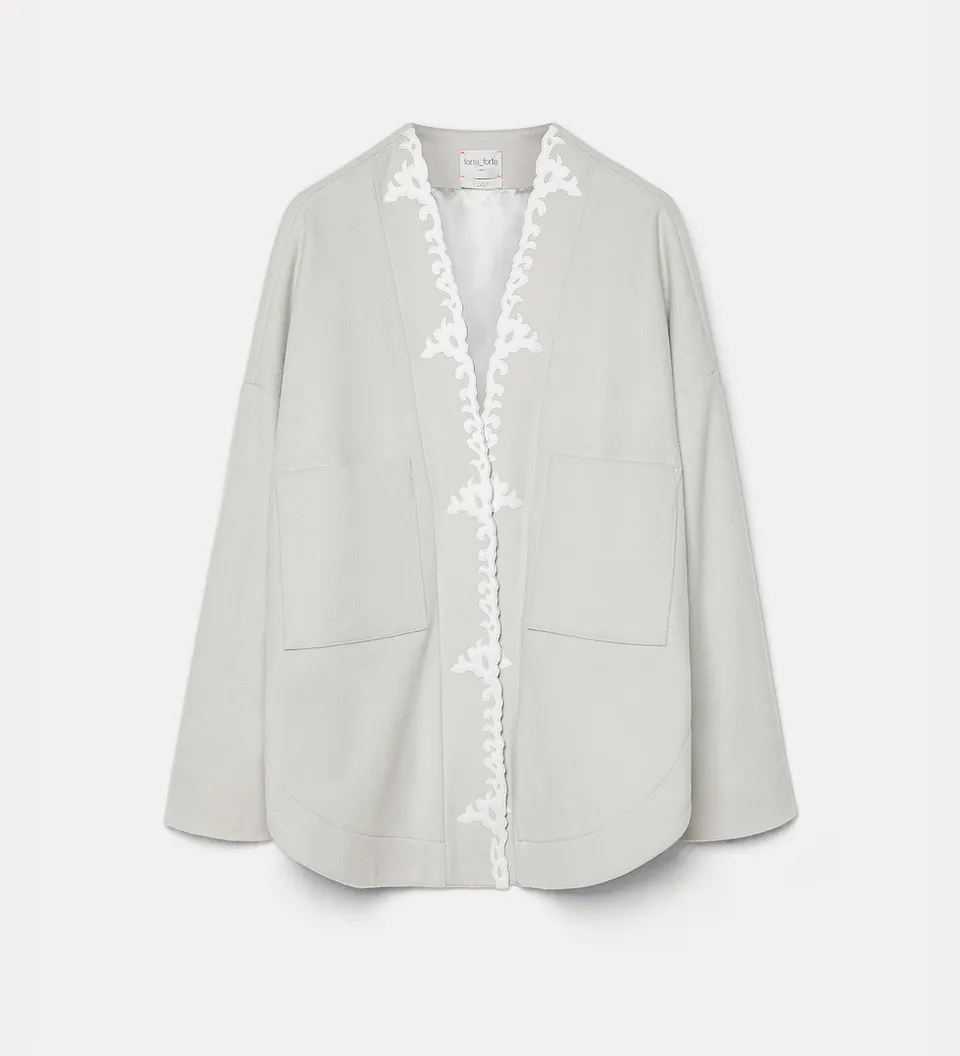Forte capispalla e kimono embroidered kimono jacket giacca calcedonio
