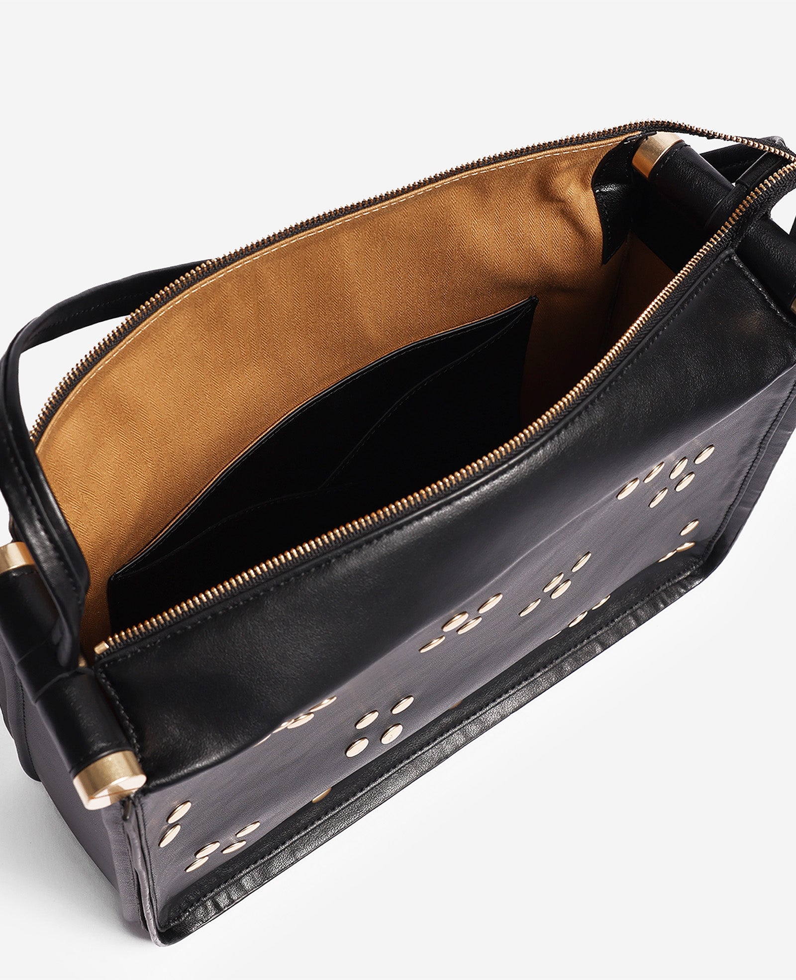 Kenneth Cole Reaction Bags Highline Floral Stud Large Top Handle Bag borsa nera grande in pelle