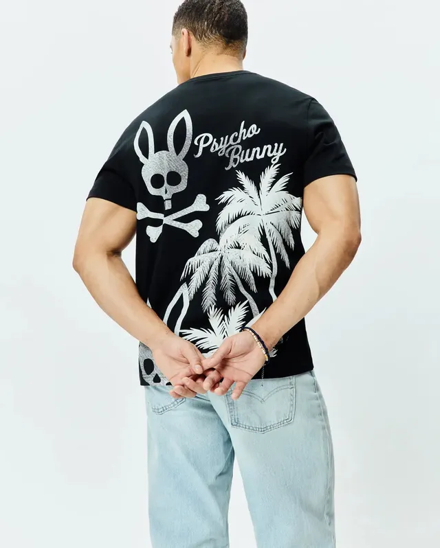 Psycho Bunny Men's Tees Colin Back Graphic Tee t-shirt nera