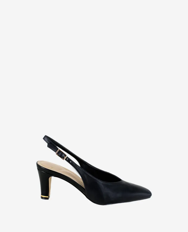 Kenneth Cole Reaction Meilani Leather slingback nera in pelle