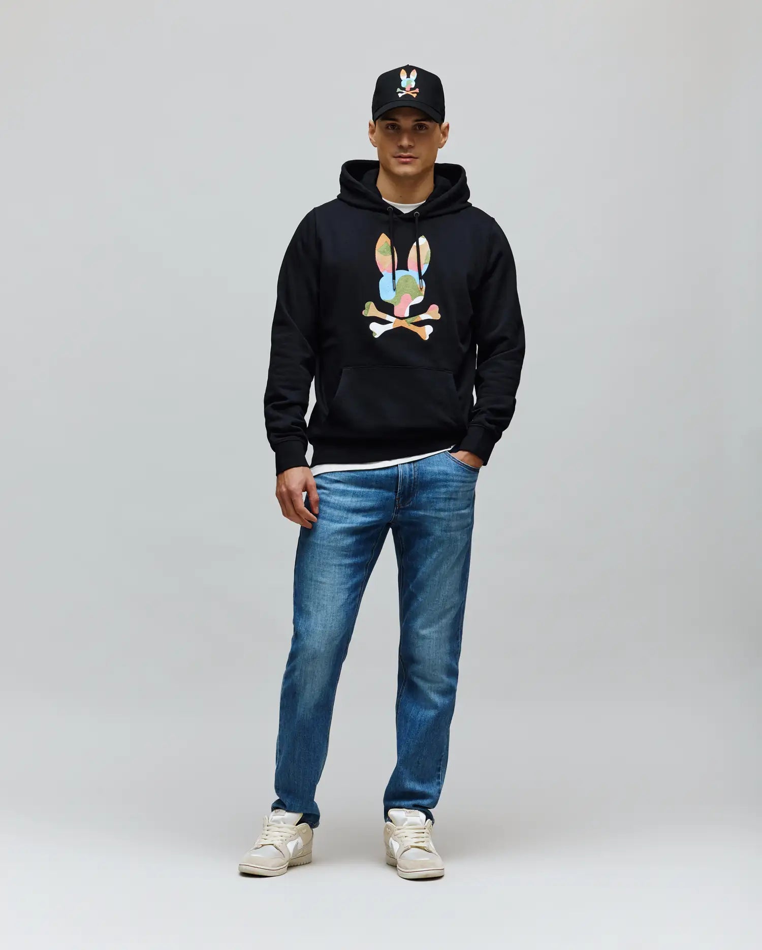Psycho Bunny Men's Sweatshirts & Hoodies Ara Hoodie MT0500174 felpa nera
