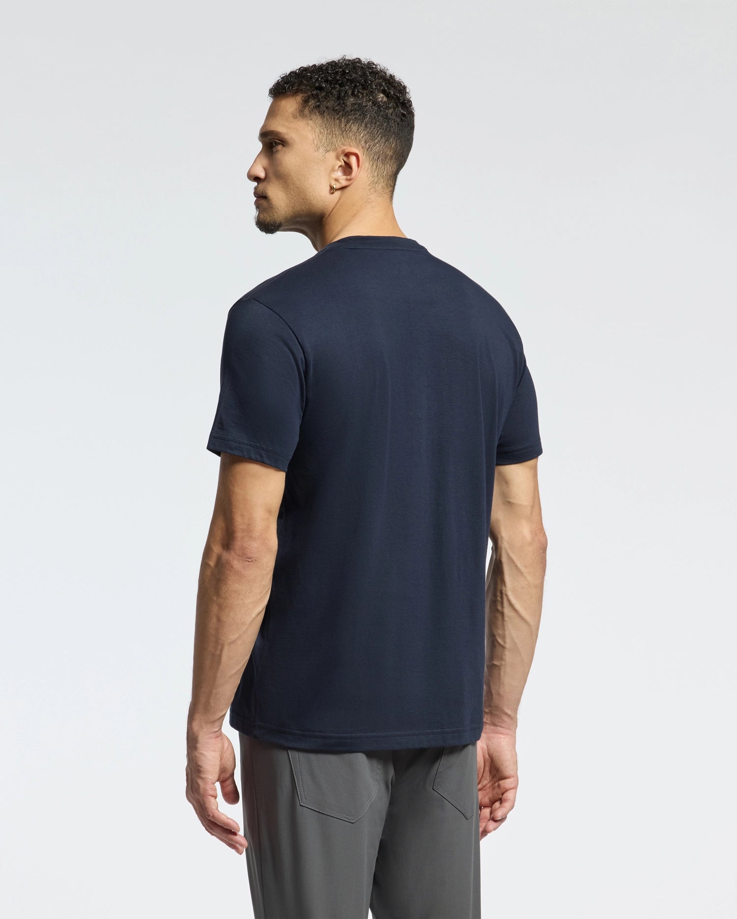Psycho Bunny Men's Tees Classic V Neck Tee B6U100ARPC T-shirt blu navy in cotone Pima