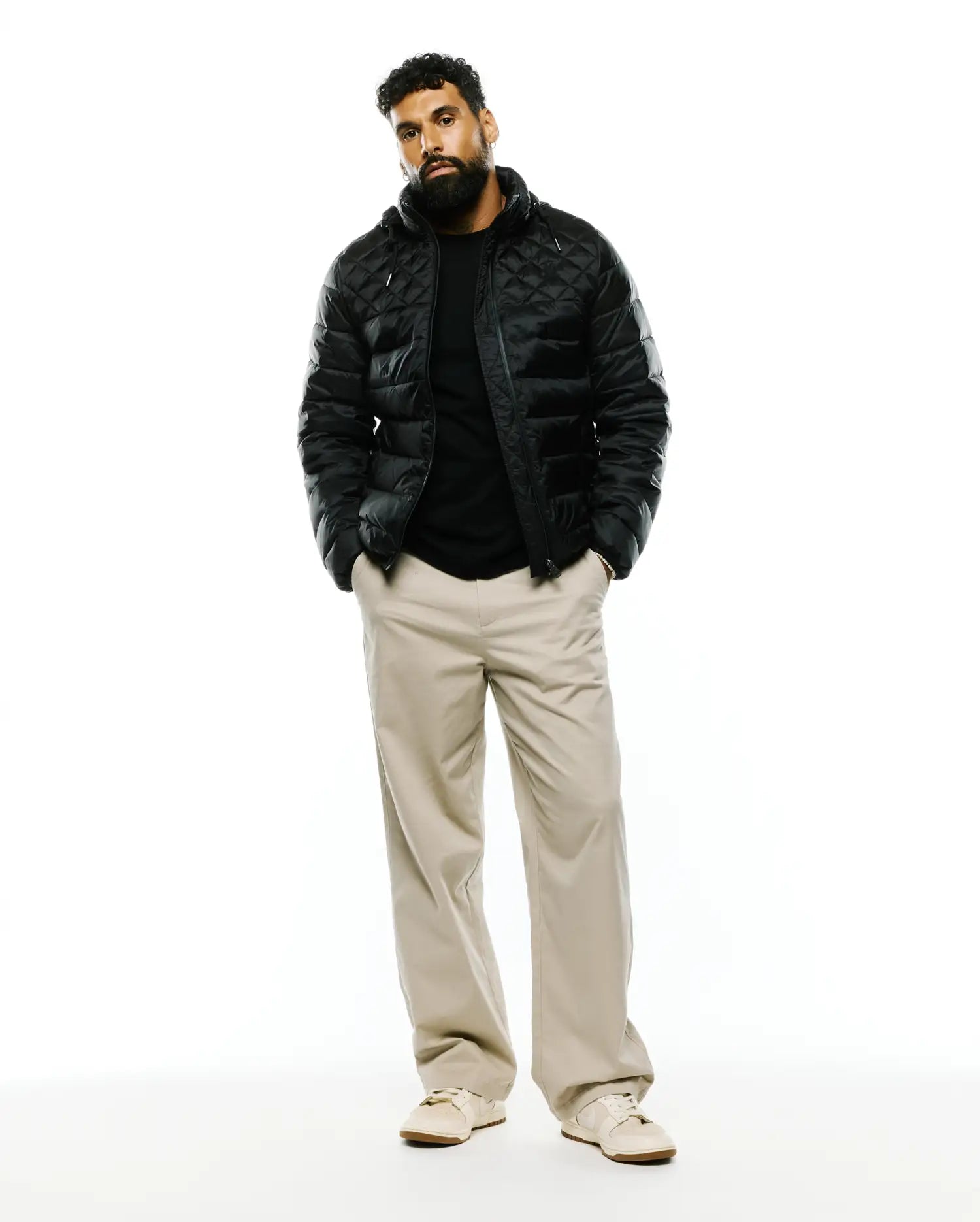Psycho Bunny Jackets Emerik Hooded Puffer Jacket giacca nera