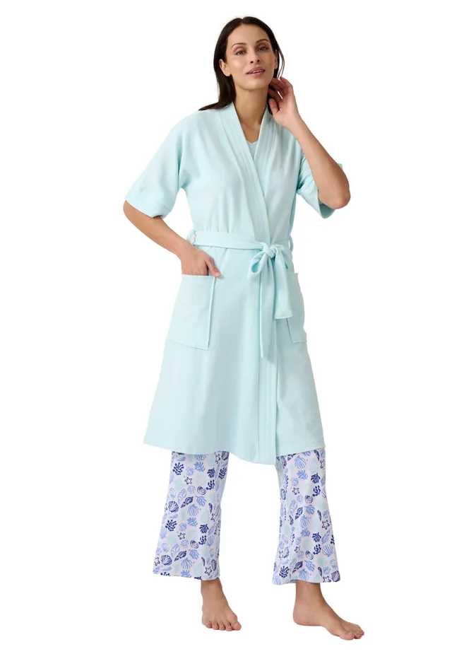 Damart Homewear vestaglia donna kimono XS in maglia fiocco