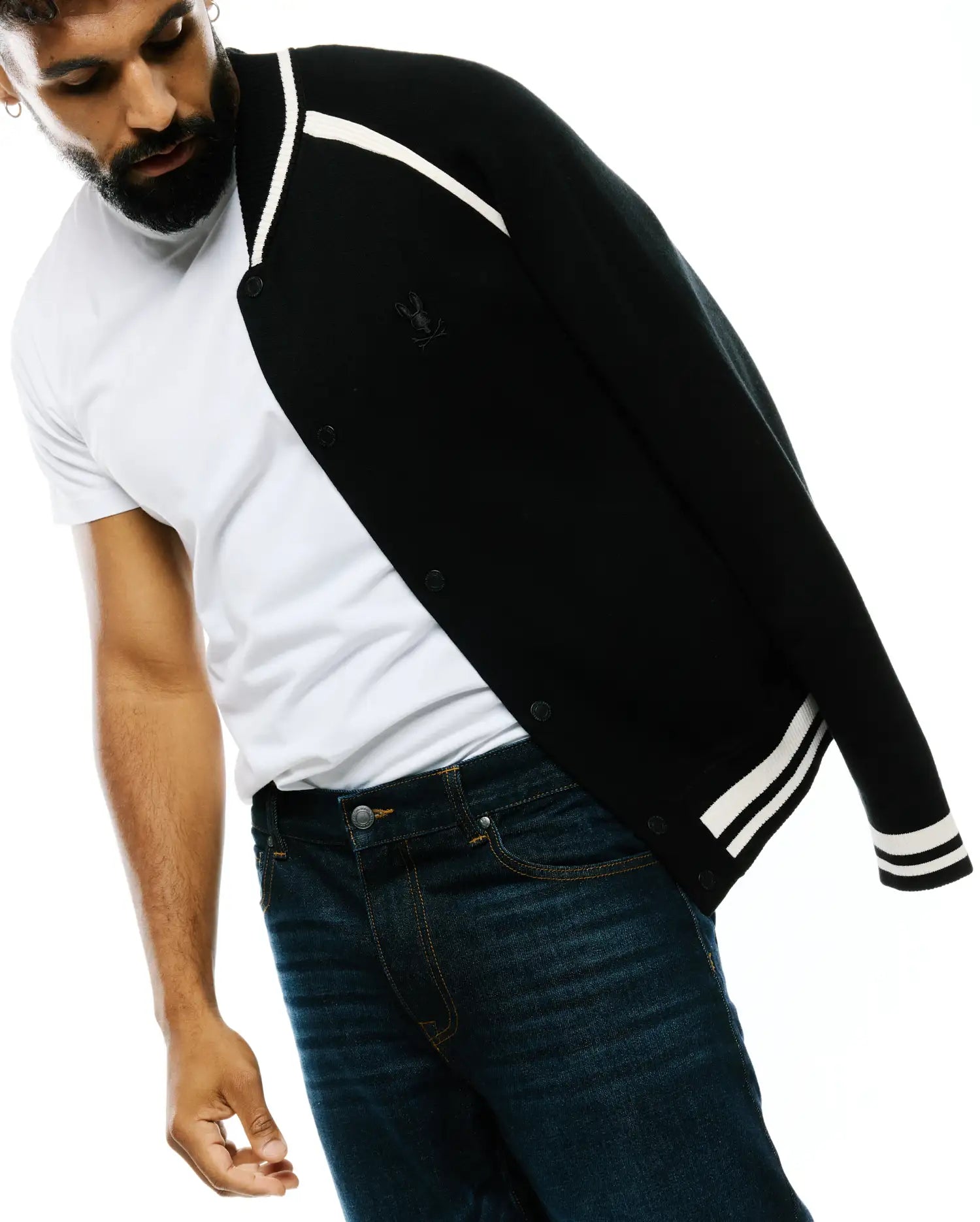 Psycho Bunny Men's Sweatshirts & Hoodies Rafferty Raglan Cardigan MT0400129 cardigan nero