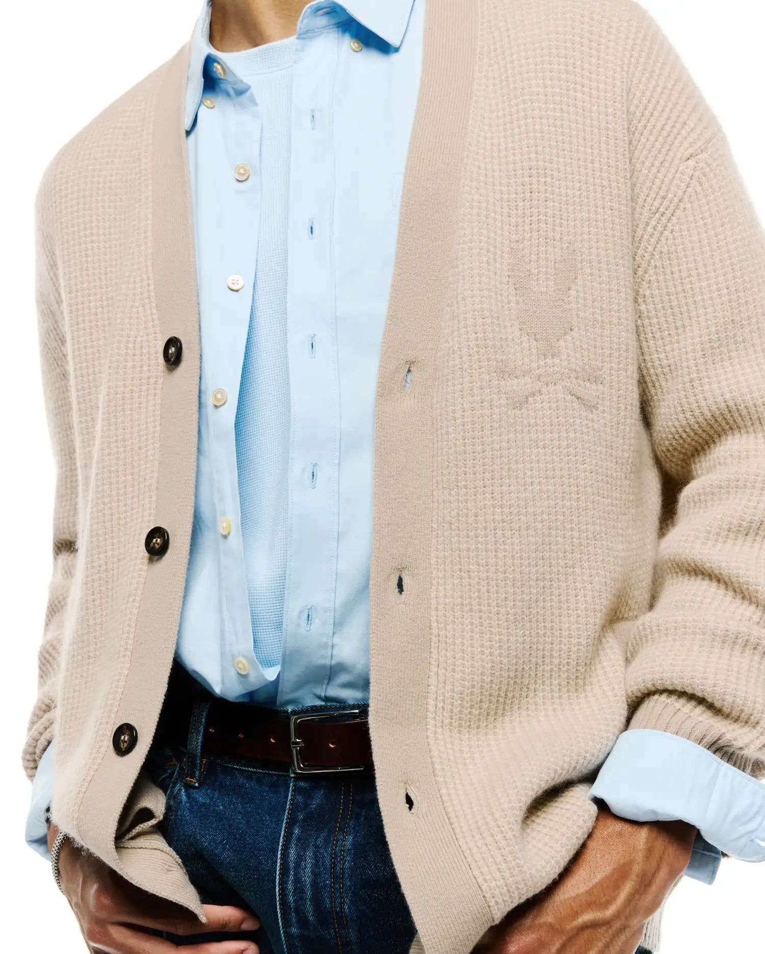 Psycho Bunny Men's Sweatshirts & Hoodies Atkinson Wool Cardigan MT0400127 cardigan beige lana