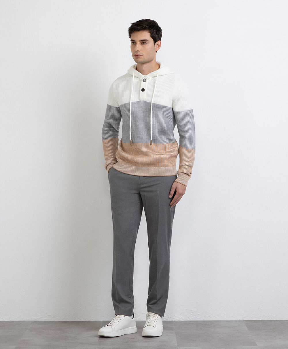 Markup Uomo Maglieria Cappuccio block color vanisè