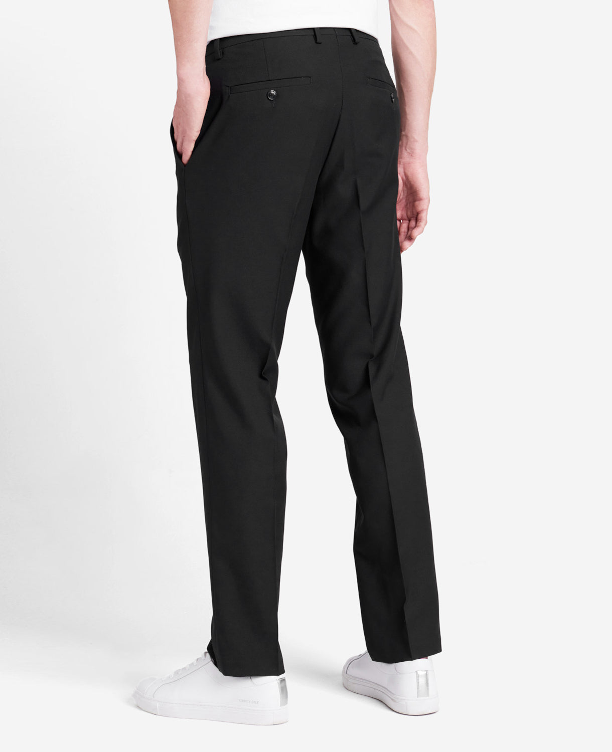 Kenneth Cole Reaction Slim-Fit Stretch Twill Dress Pant pantaloni neri
