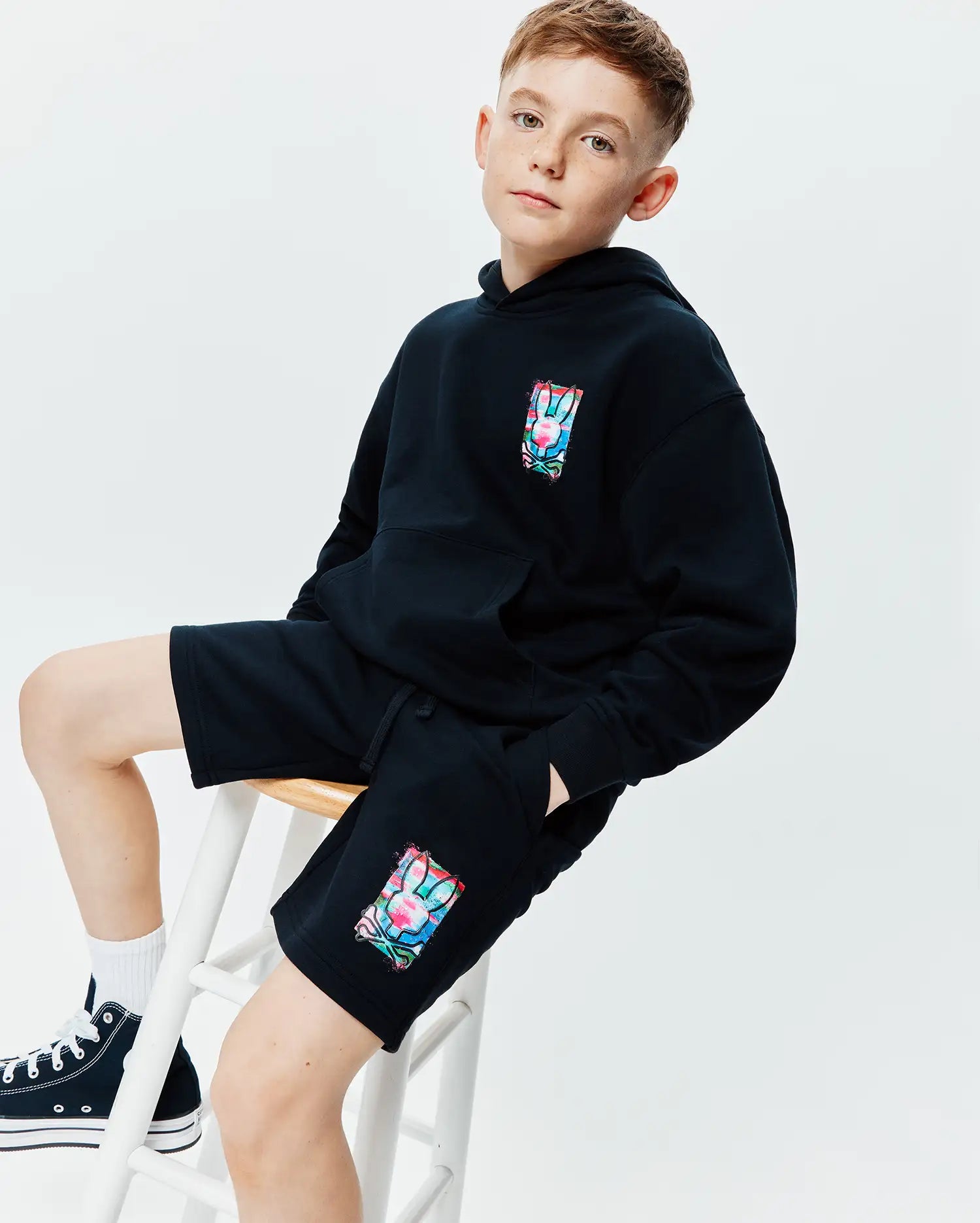 Psycho Bunny Kids Bottoms Isaac Short pantaloncini neri