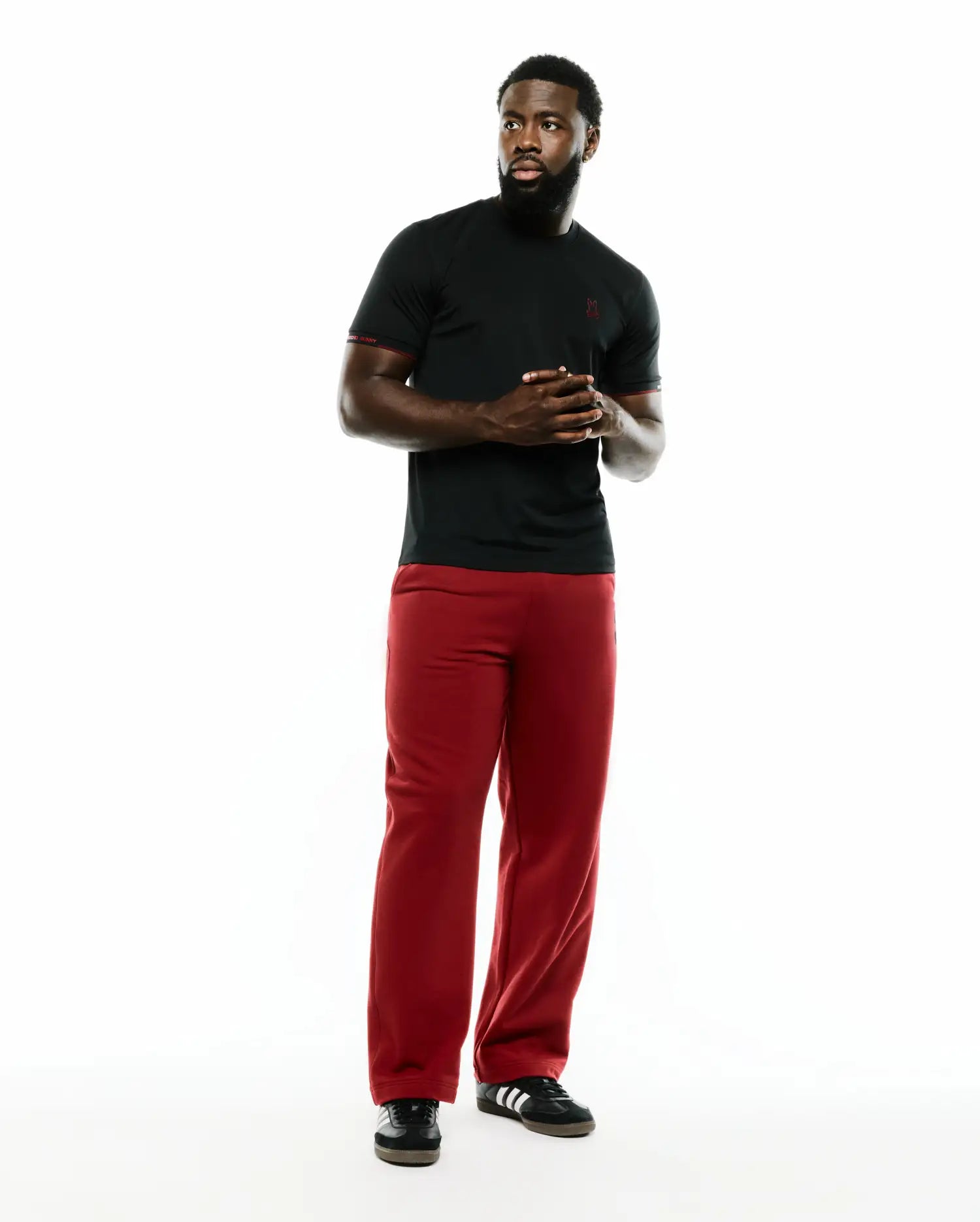 Psycho Bunny Men's Tees Edmonds Chest Bunny Sport Tee maglietta nera