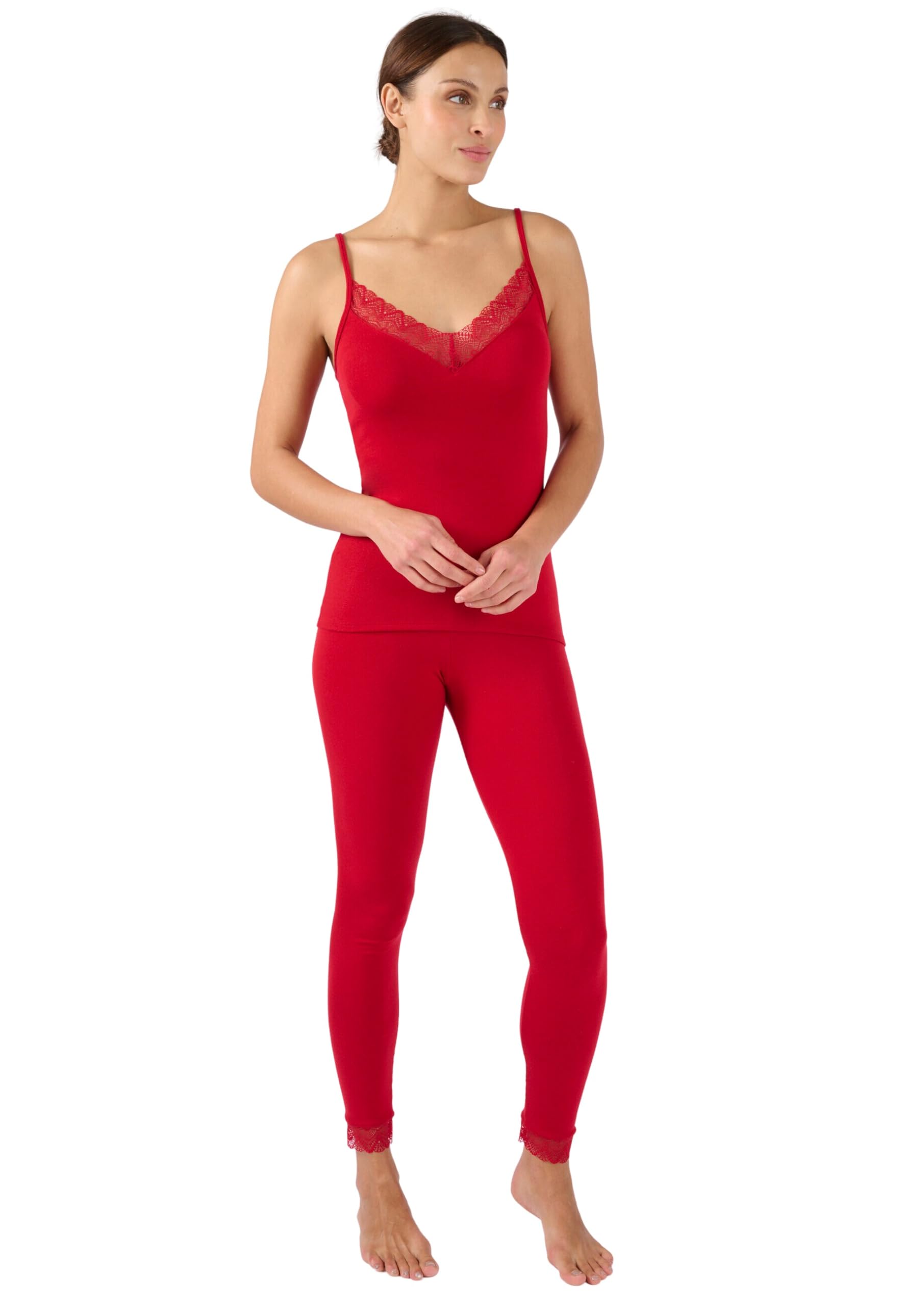 Damart Thermolactyl Caraco collo in pizzo donna nero calore 3