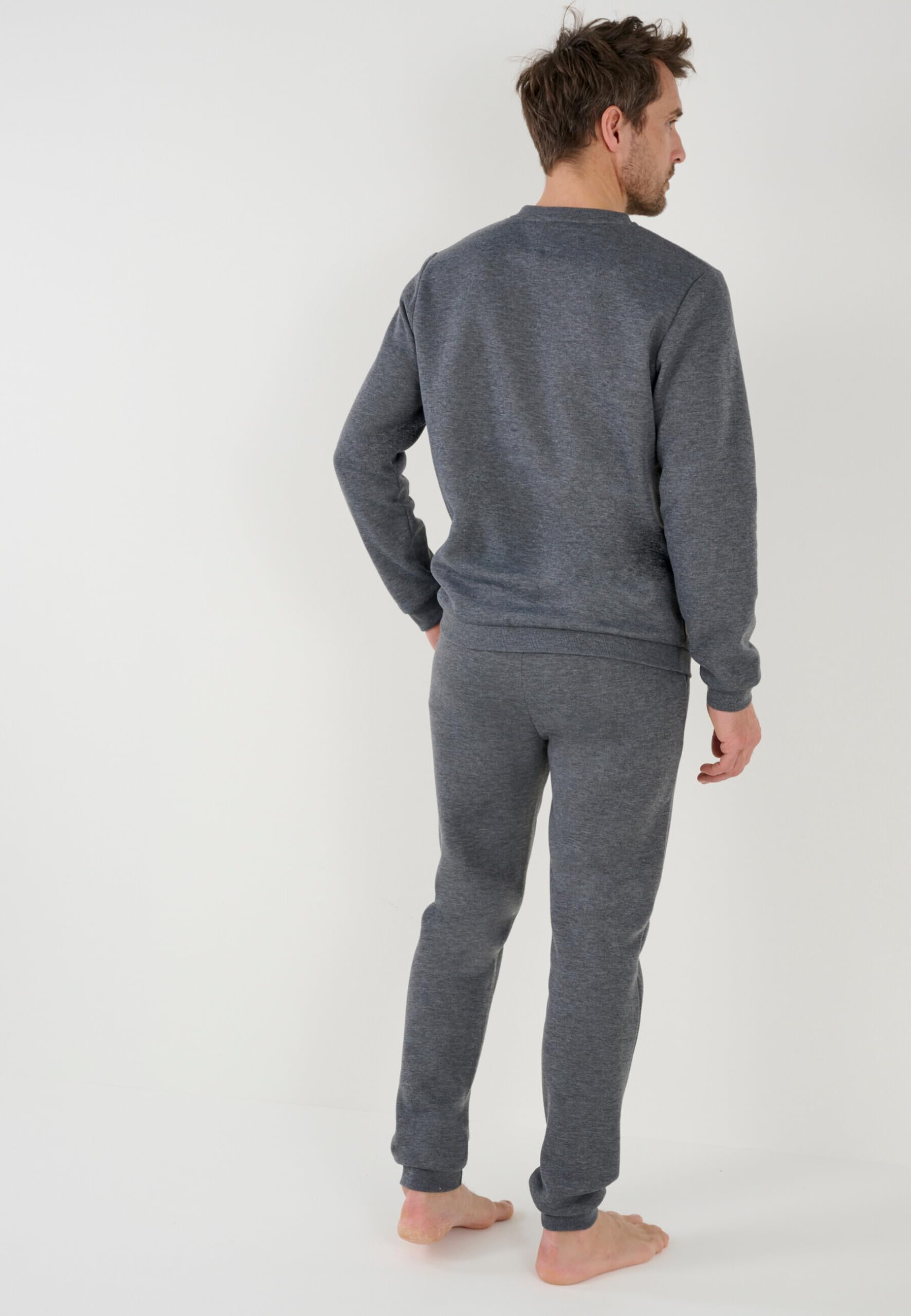 Damart Homewear Pigiama in Tessuto Felpato Thermolactyl Set Uomo blu navy felpato