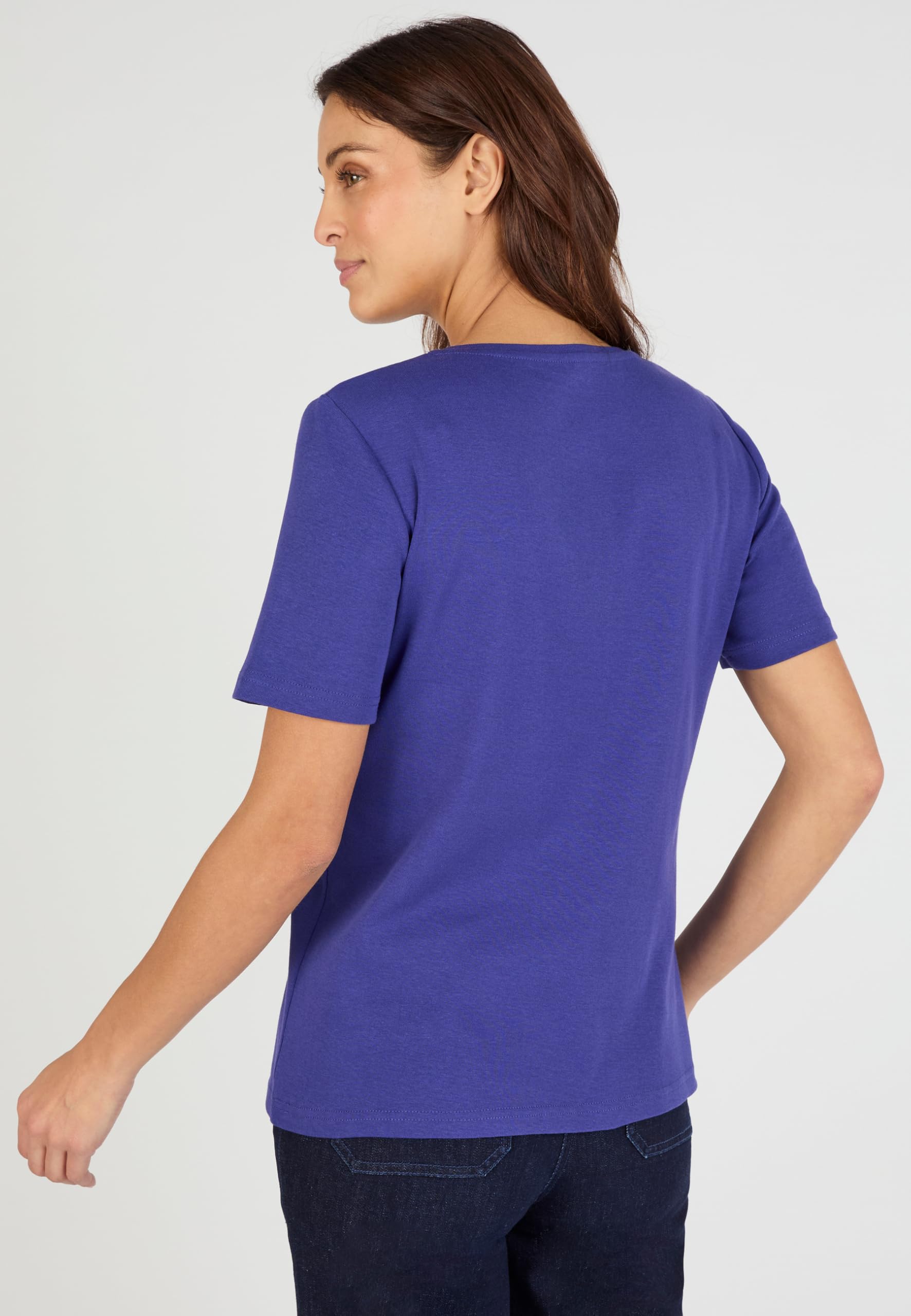 Damart Prêt-à-porter T-shirt ricamata in puro cotone da donna