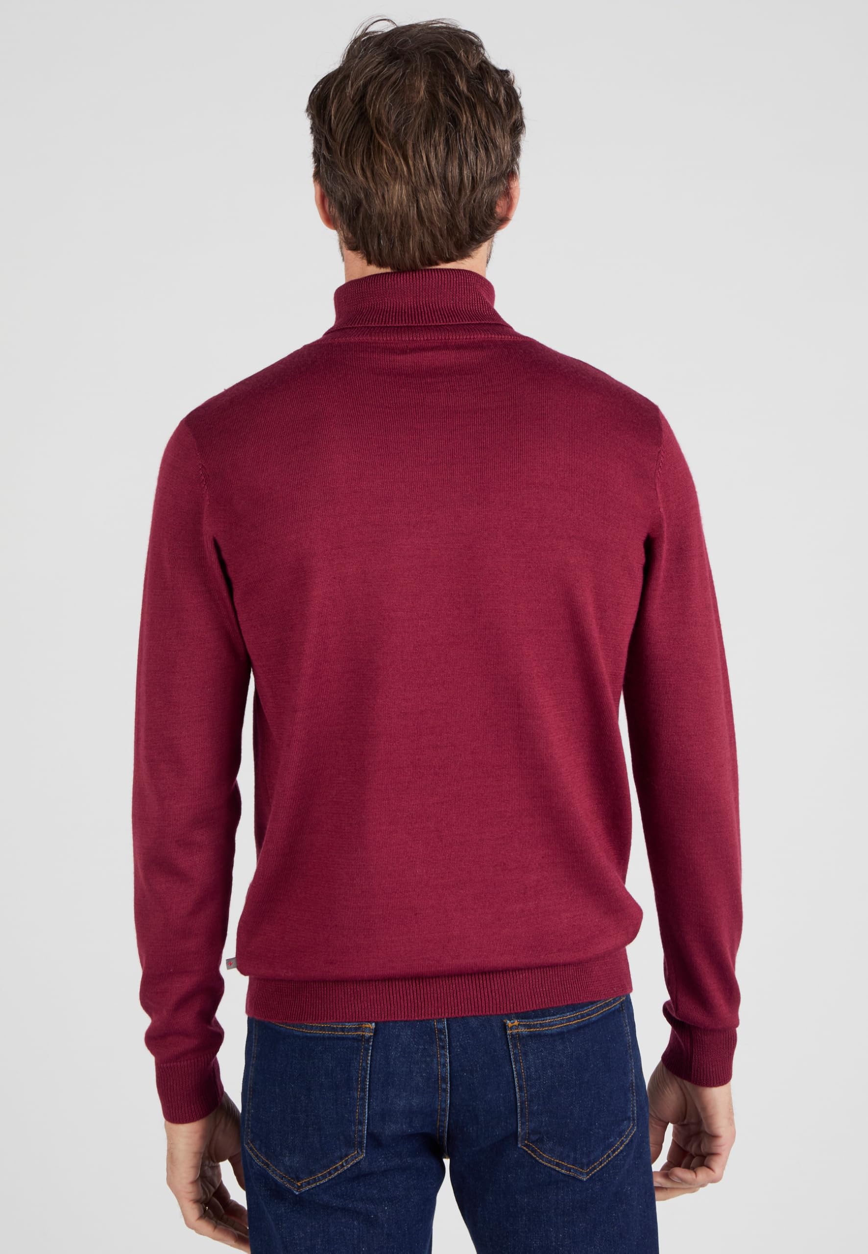 Damart Prêt-à-porter Maglione classico dolcevita da uomo maglione rosso bordeaux