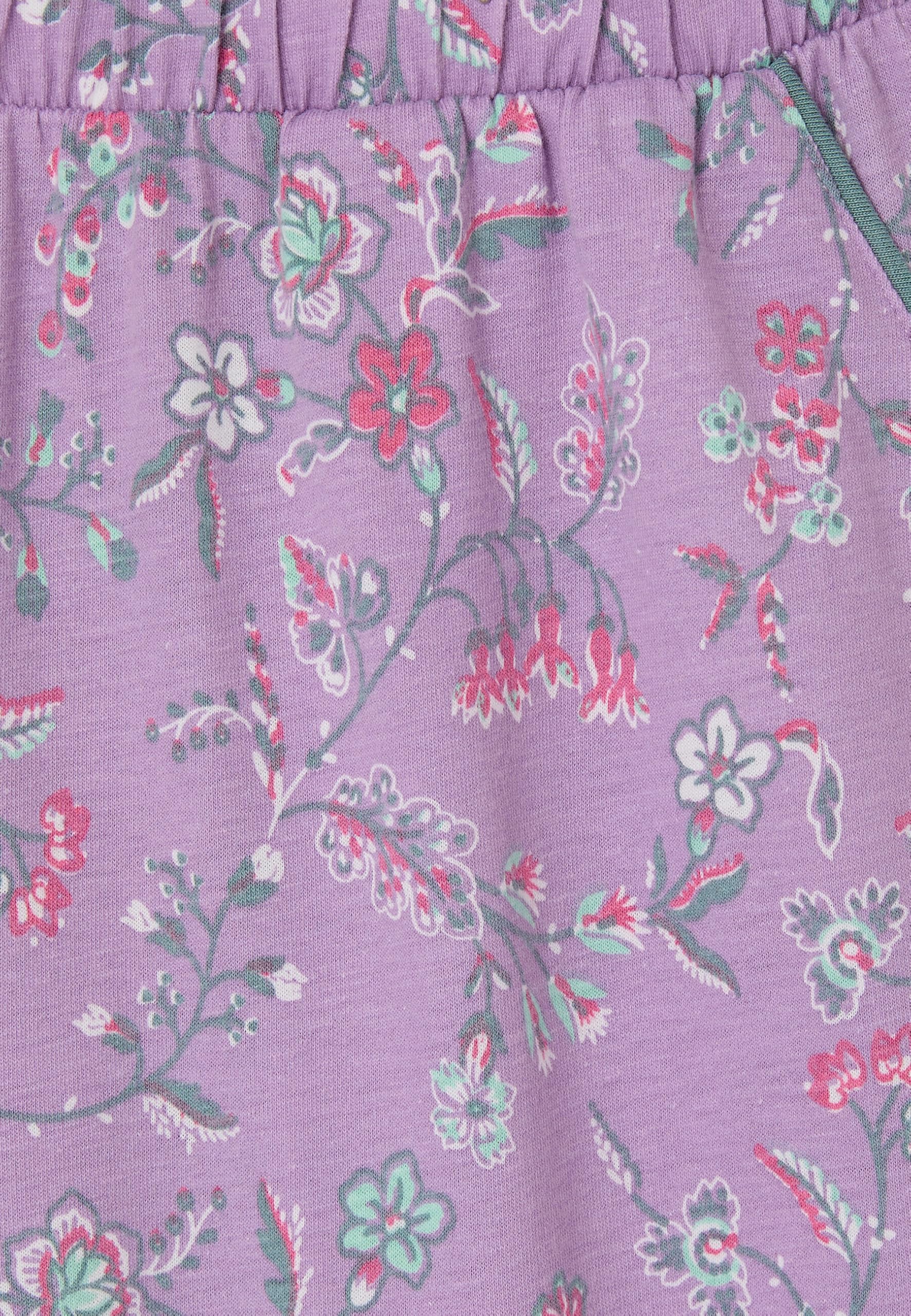 Damart Homewear Pigiama donna con bottoni rosa fiori indiani