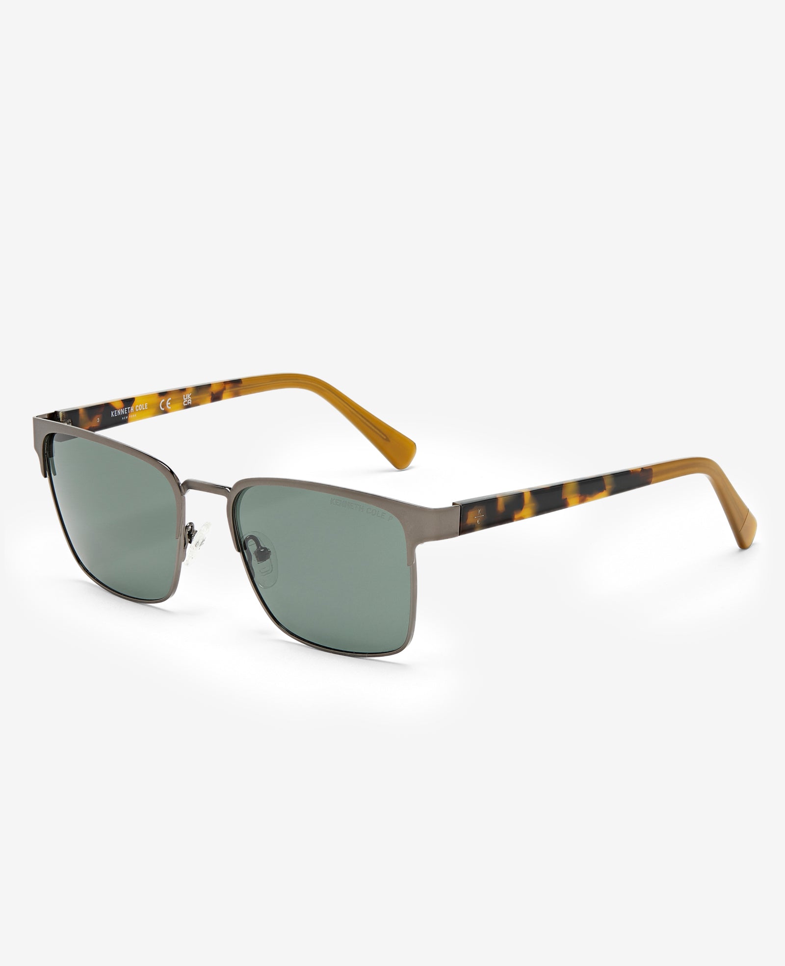 Kenneth Cole Reaction Sunglasses & Eyewear Square Metal Sunglasses occhiali da sole gunmetal