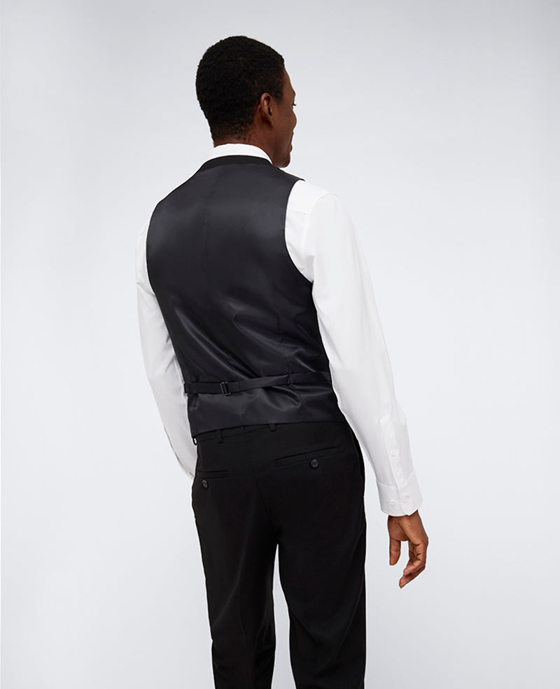 Kenneth Cole Reaction Ready Flex Slim-Fit Suit Separate Vest gilet nero stretch