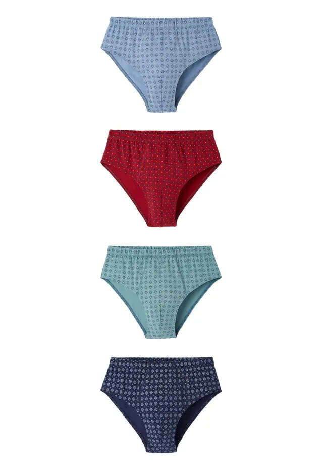 Damart Biancheria intima Set di 4 slip da uomo blu grafico S